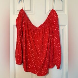 Maurice’s off-shoulder Red Polka Dot Women's Top